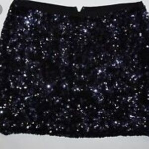 London Jean Sequin Mini Skirt
